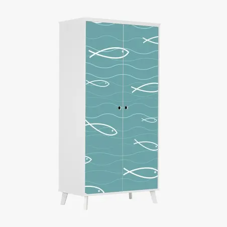 Sticker pour armoire motif poissons marins minimalistes – Wallnifity®