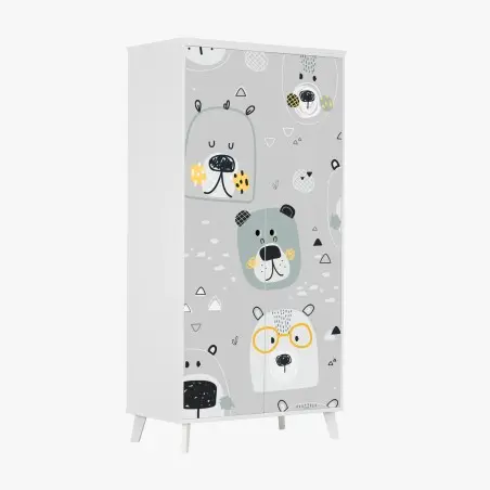 Sticker pour armoire motif oursons doux et graphiques – Wallnifity®