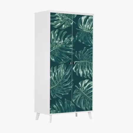 Sticker pour armoire motif feuilles de monstera tropicales – Wallnifity®