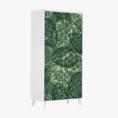 Sticker pour armoire motif botanique de houblon vert – Wallnifity®