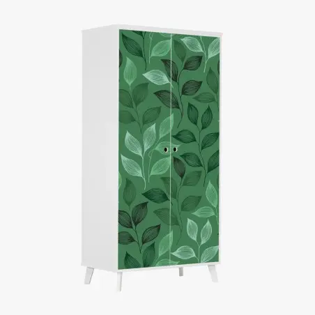 Sticker pour armoire motif botanique feuilles stylisées – Wallnifity®