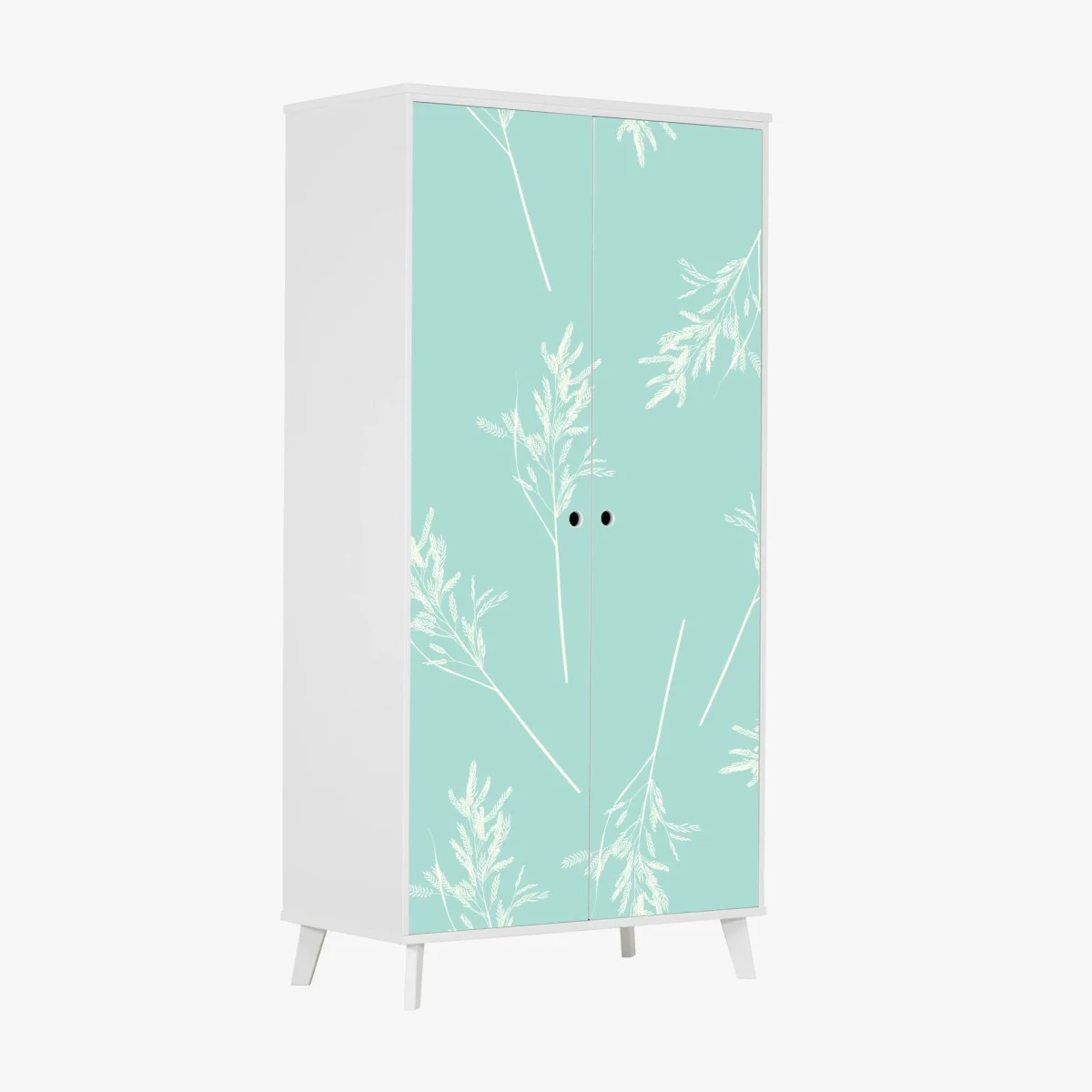 Sticker pour armoire motif herbes délicates sur fond menthe – Wallnifity® Sticker pour armoire motif herbes délicates sur fond menthe – Wallnifity®