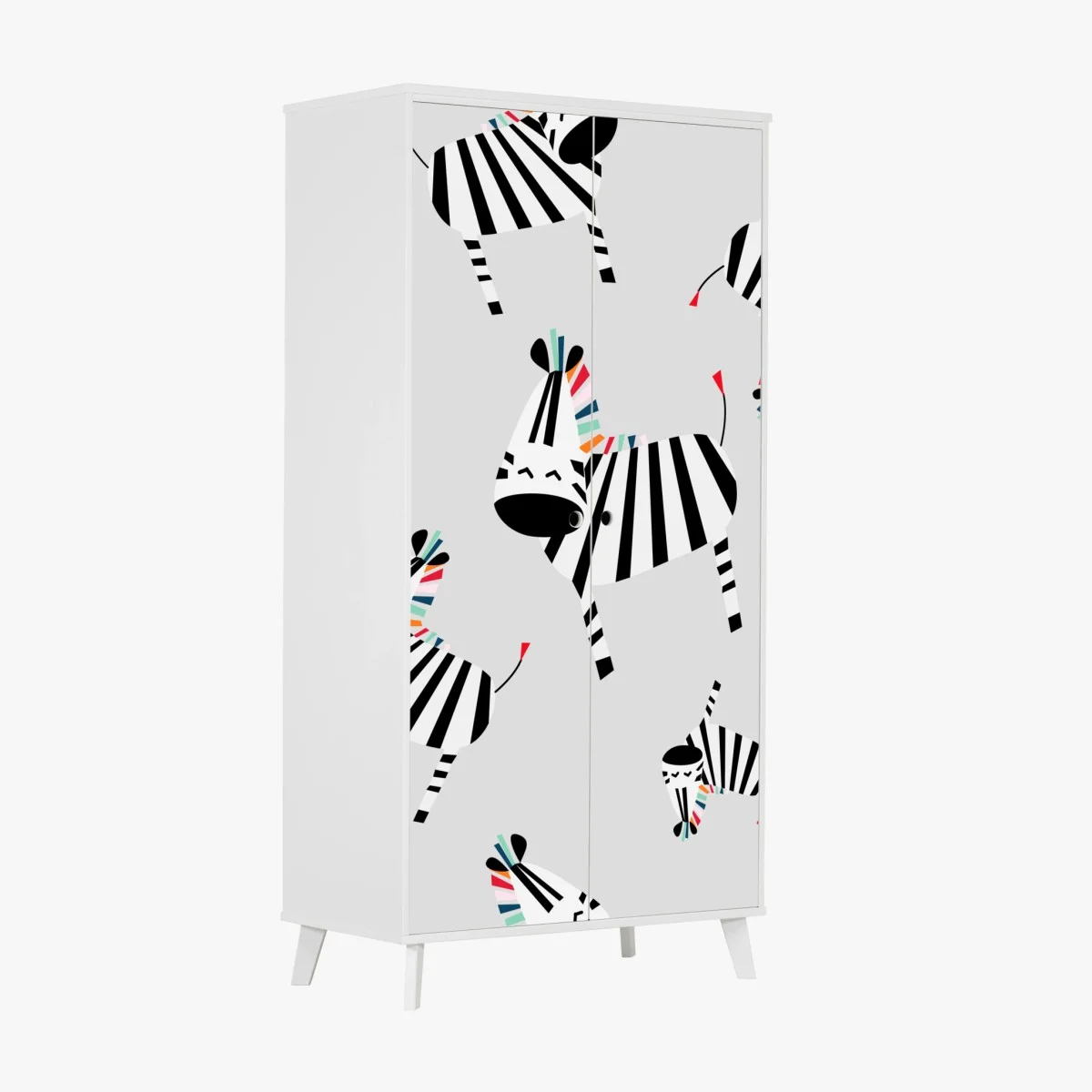 Sticker pour armoire zèbres graphiques à la crinière colorée – Wallnifity® Sticker pour armoire zèbres graphiques à la crinière colorée – Wallnifity®