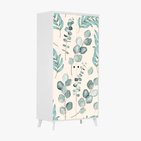 Sticker pour armoire motif botanique eucalyptus bleu et vert – Wallnifity®