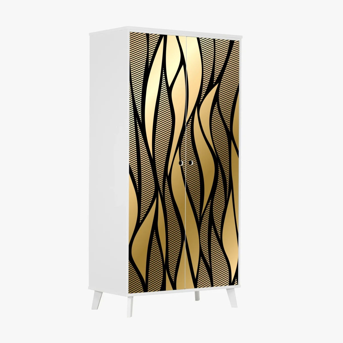 Sticker pour armoire élégance dorée en arabesques – Wallnifity® Sticker pour armoire élégance dorée en arabesques – Wallnifity®