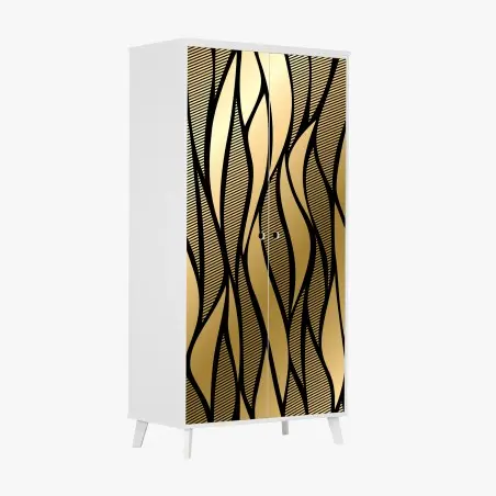 Sticker pour armoire élégance dorée en arabesques – Wallnifity®