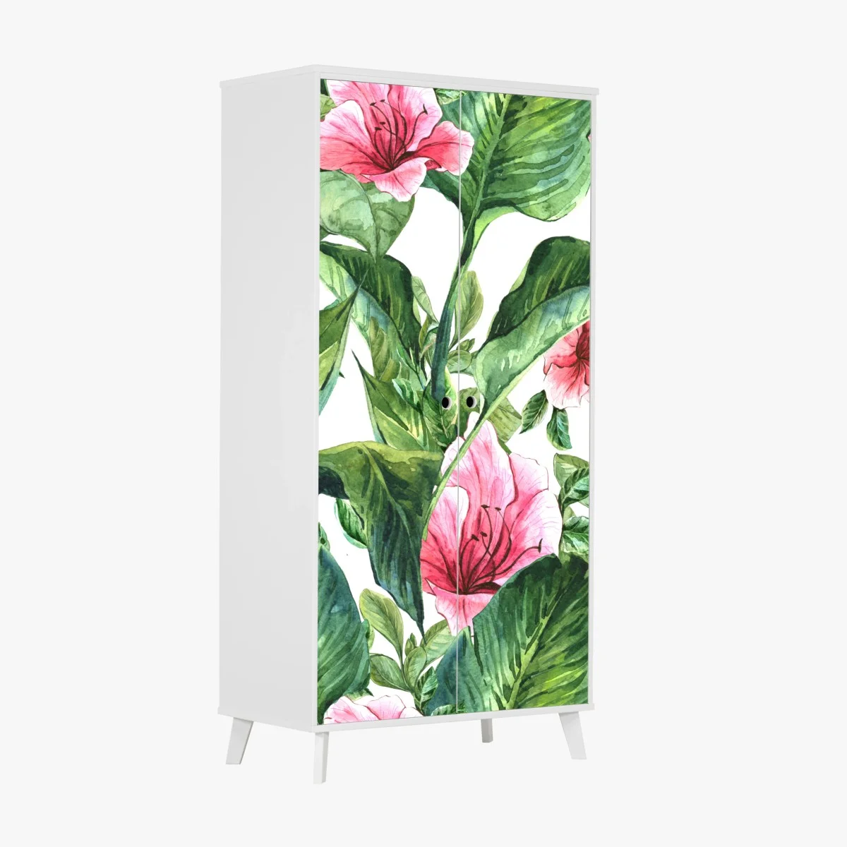 Sticker pour armoire motif floral tropical en aquarelle – Wallnifity® Sticker pour armoire motif floral tropical en aquarelle – Wallnifity®