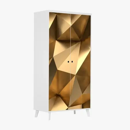 Sticker pour armoire motif géométrique doré en relief – Wallnifity®