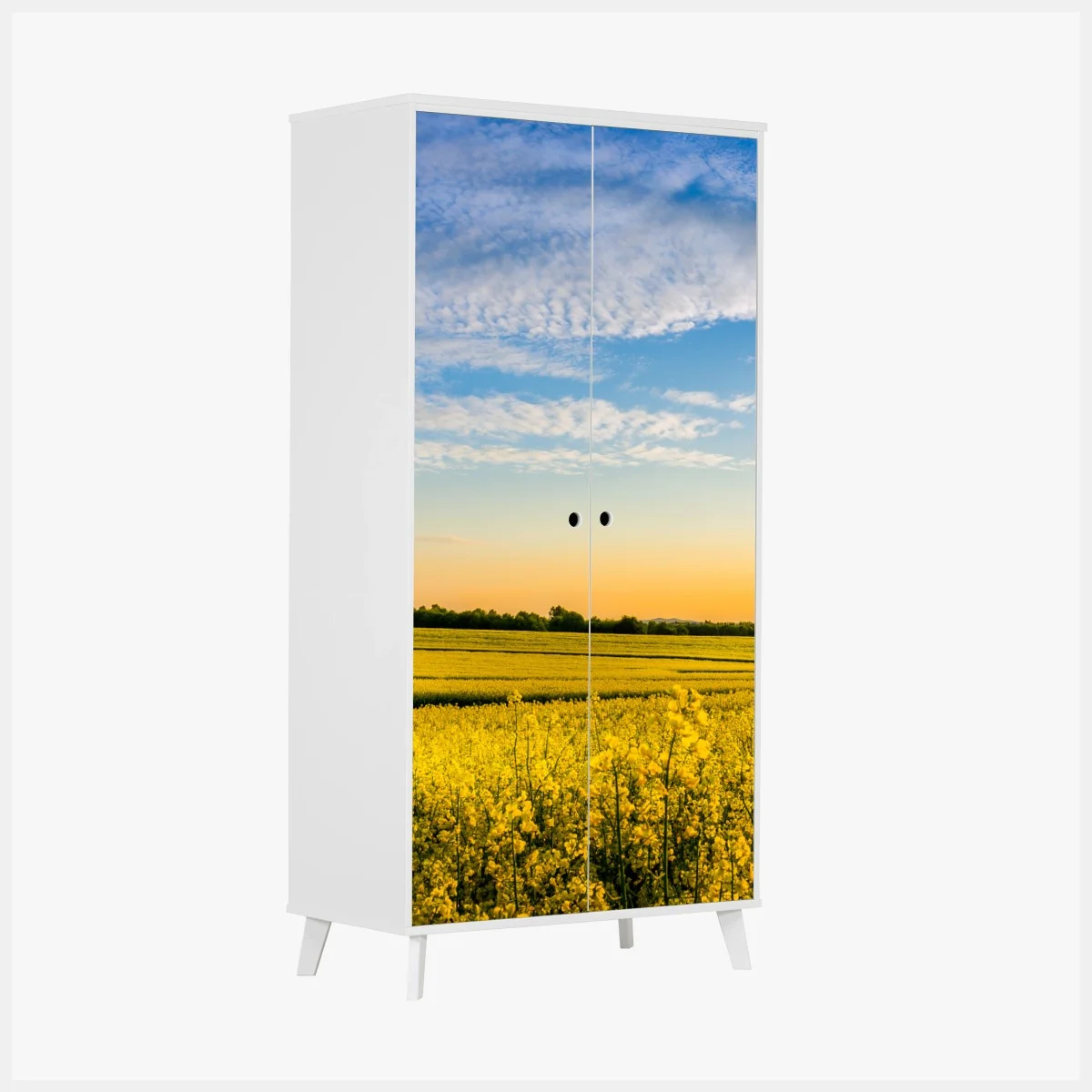 Sticker pour armoire champ de colza au coucher de soleil – Wallnifity® Sticker pour armoire champ de colza au coucher de soleil – Wallnifity®