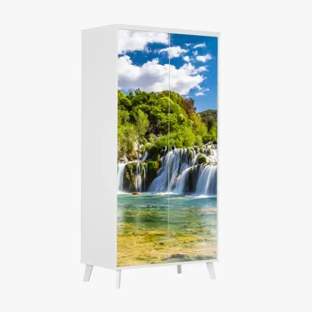 Sticker pour armoire cascade idyllique de Skradinski Buk, parc national de Krka – Wallnifity®