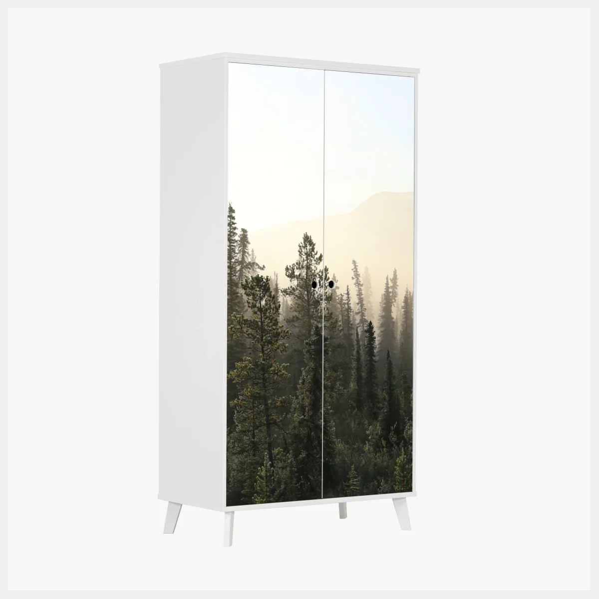 Sticker pour armoire forêt brumeuse au lever du soleil – Wallnifity® Sticker pour armoire forêt brumeuse au lever du soleil – Wallnifity®