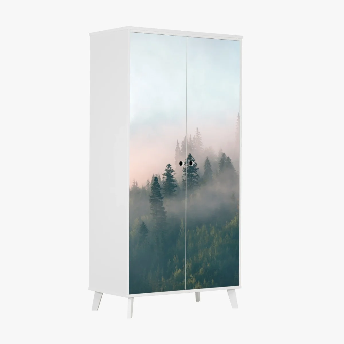 Sticker pour armoire brume matinale en forêt – Wallnifity® Sticker pour armoire brume matinale en forêt – Wallnifity®