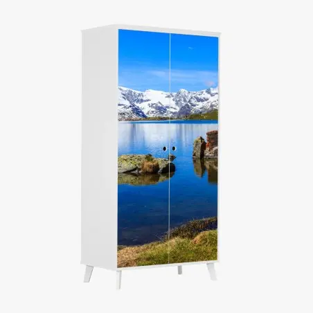 Sticker pour armoire reflets du Cervin au lac Stellisee – Wallnifity®