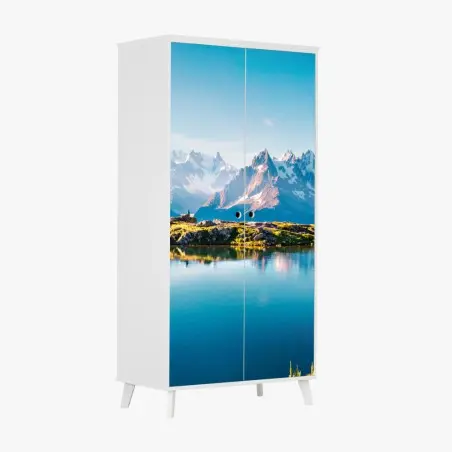 Sticker pour armoire panorama du Lac Blanc et du Mont Blanc – Wallnifity®