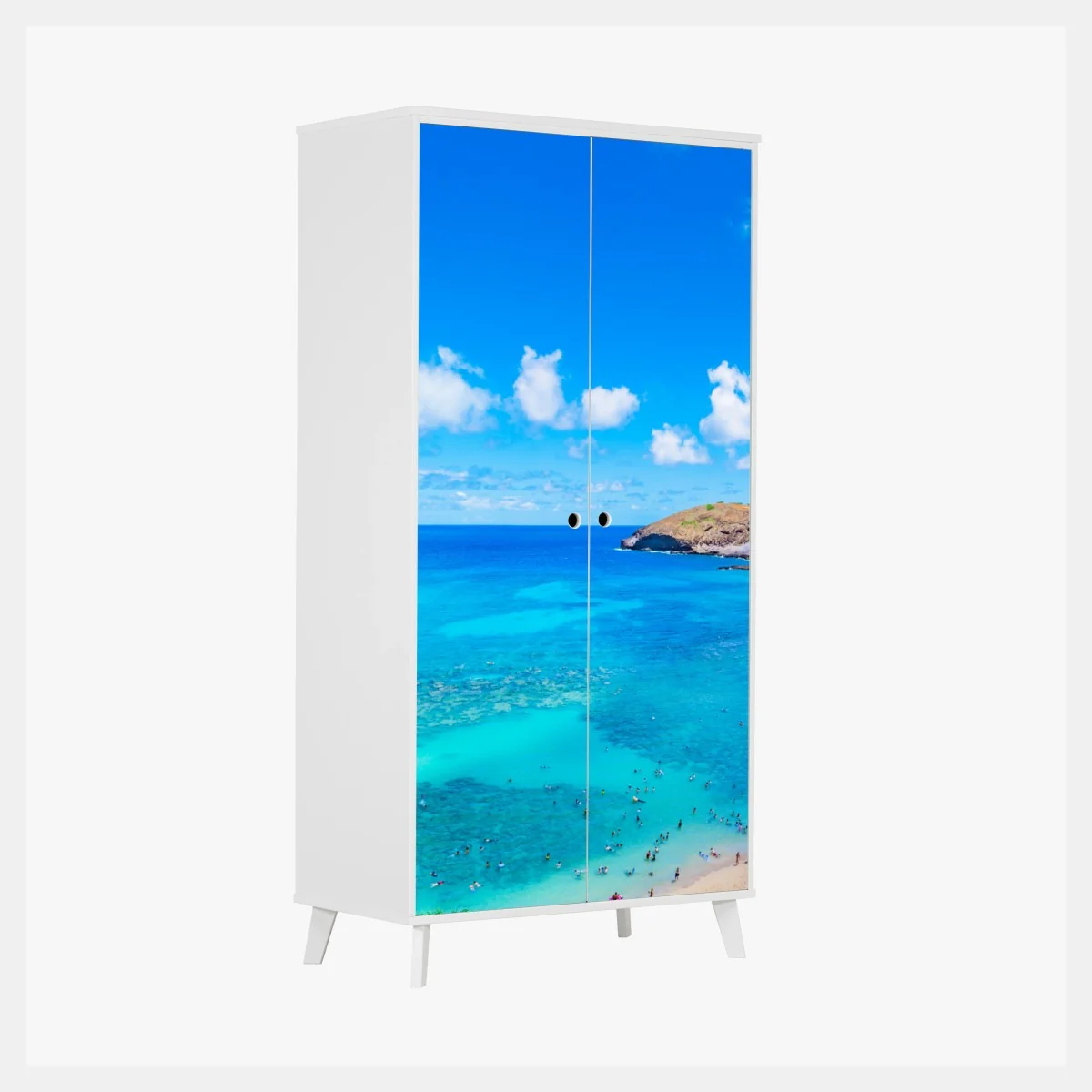 Sticker pour armoire baie tropicale aux eaux turquoises et sable doré – Wallnifity® Sticker pour armoire baie tropicale aux eaux turquoises et sable doré – Wallnifity®
