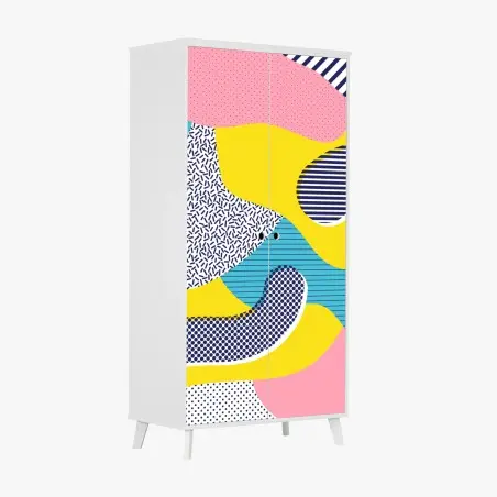 Sticker pour armoire composition abstraite pop colorée – Wallnifity®