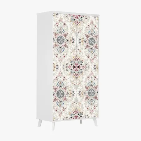 Sticker pour armoire motif damassé floral élégant – Wallnifity®
