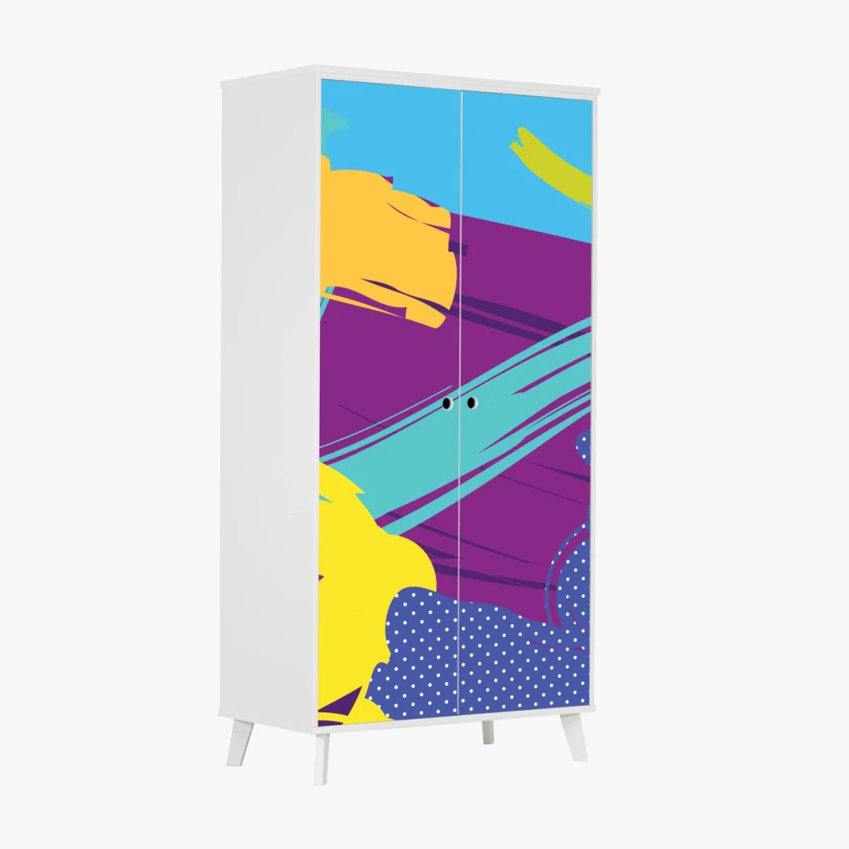 Sticker pour armoire motif abstrait coloré et dynamique – Wallnifity® Sticker pour armoire motif abstrait coloré et dynamique – Wallnifity®