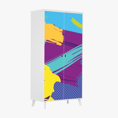 Sticker pour armoire motif abstrait coloré et dynamique – Wallnifity®