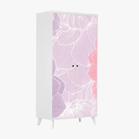 Sticker pour armoire motif floral pastel délicat – Wallnifity®