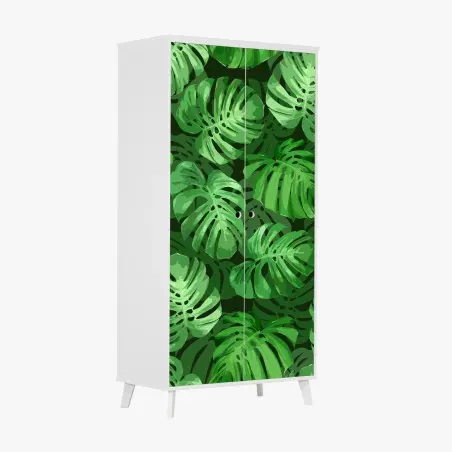 Sticker pour armoire motif tropical de feuilles de monstera – Wallnifity®