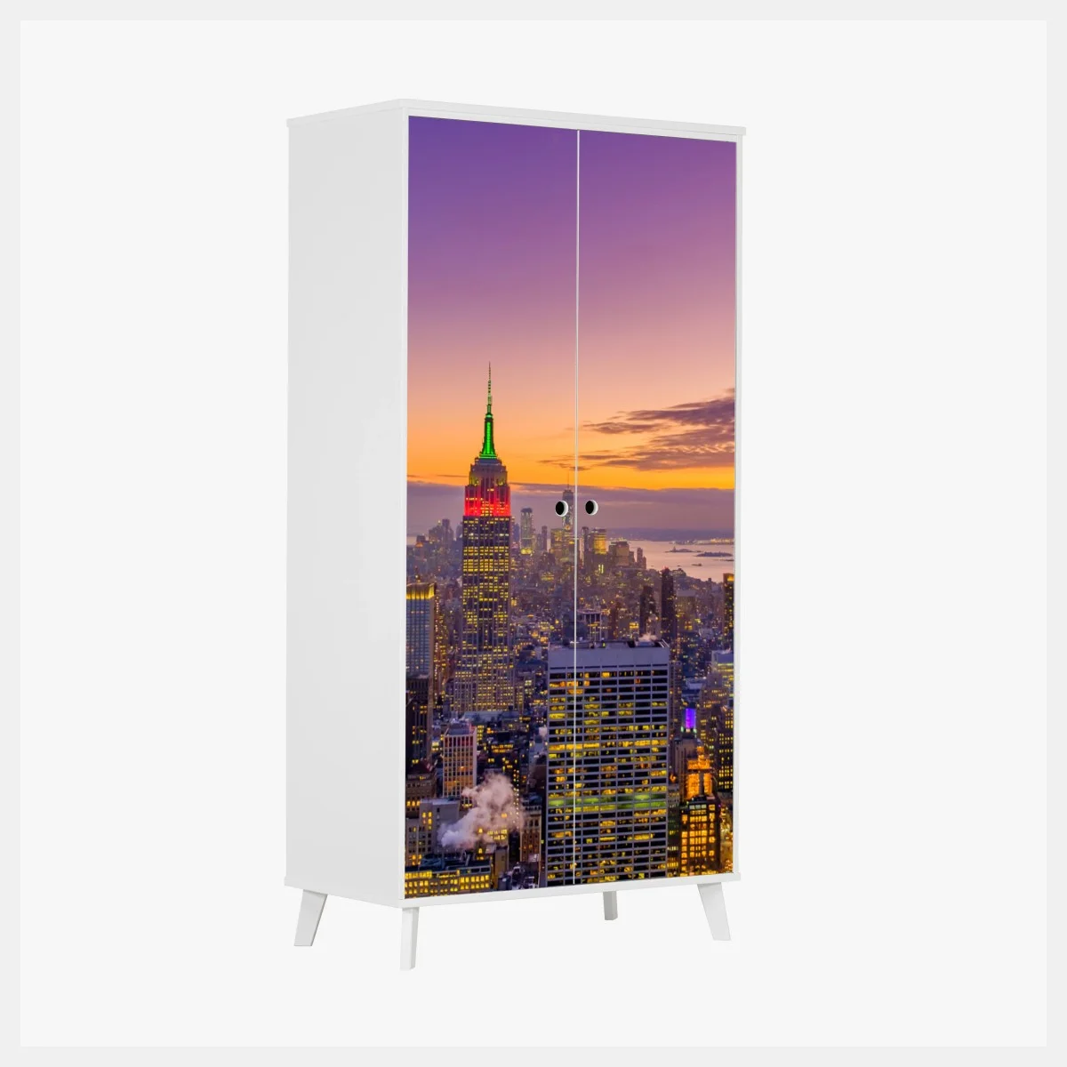 Sticker pour armoire horizon de New York au crépuscule – Wallnifity® Sticker pour armoire horizon de New York au crépuscule – Wallnifity®