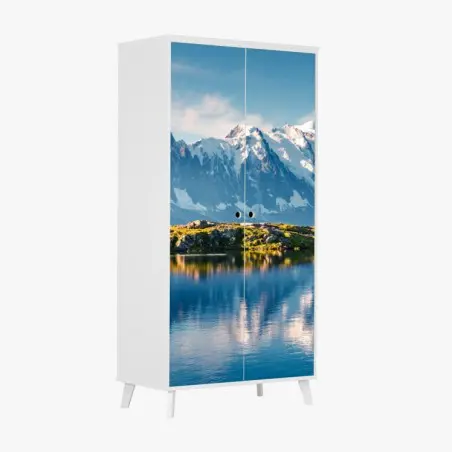 Sticker pour armoire reflets du Lac Blanc et Mont Blanc – Wallnifity®