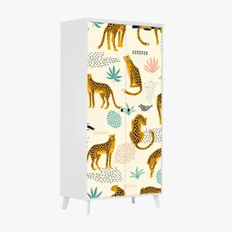 Sticker pour armoire motif guépards stylisés pour décor mural – Wallnifity®