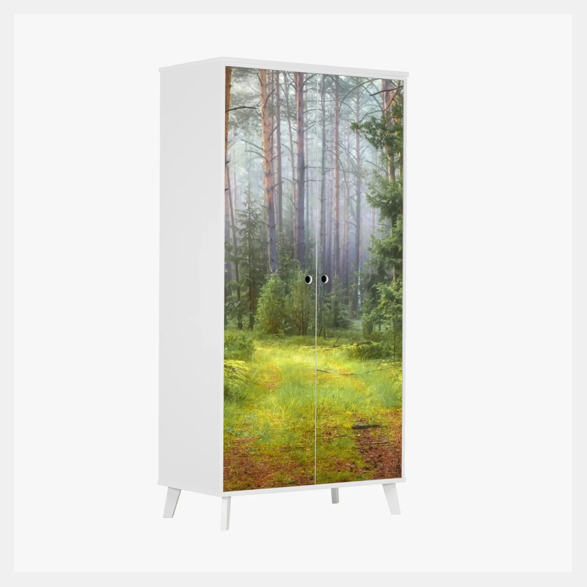 Sticker pour armoire sentier lumineux dans la forêt brumeuse – Wallnifity® Sticker pour armoire sentier lumineux dans la forêt brumeuse – Wallnifity®