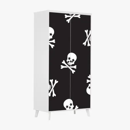 Sticker pour armoire crânes étoilés sur fond noir – Wallnifity®