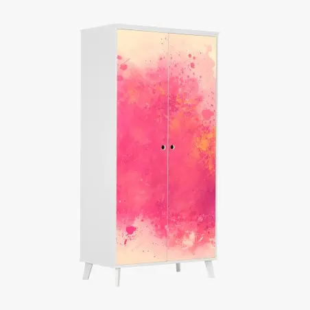 Sticker pour armoire nuage abstrait rose et corail – Wallnifity®