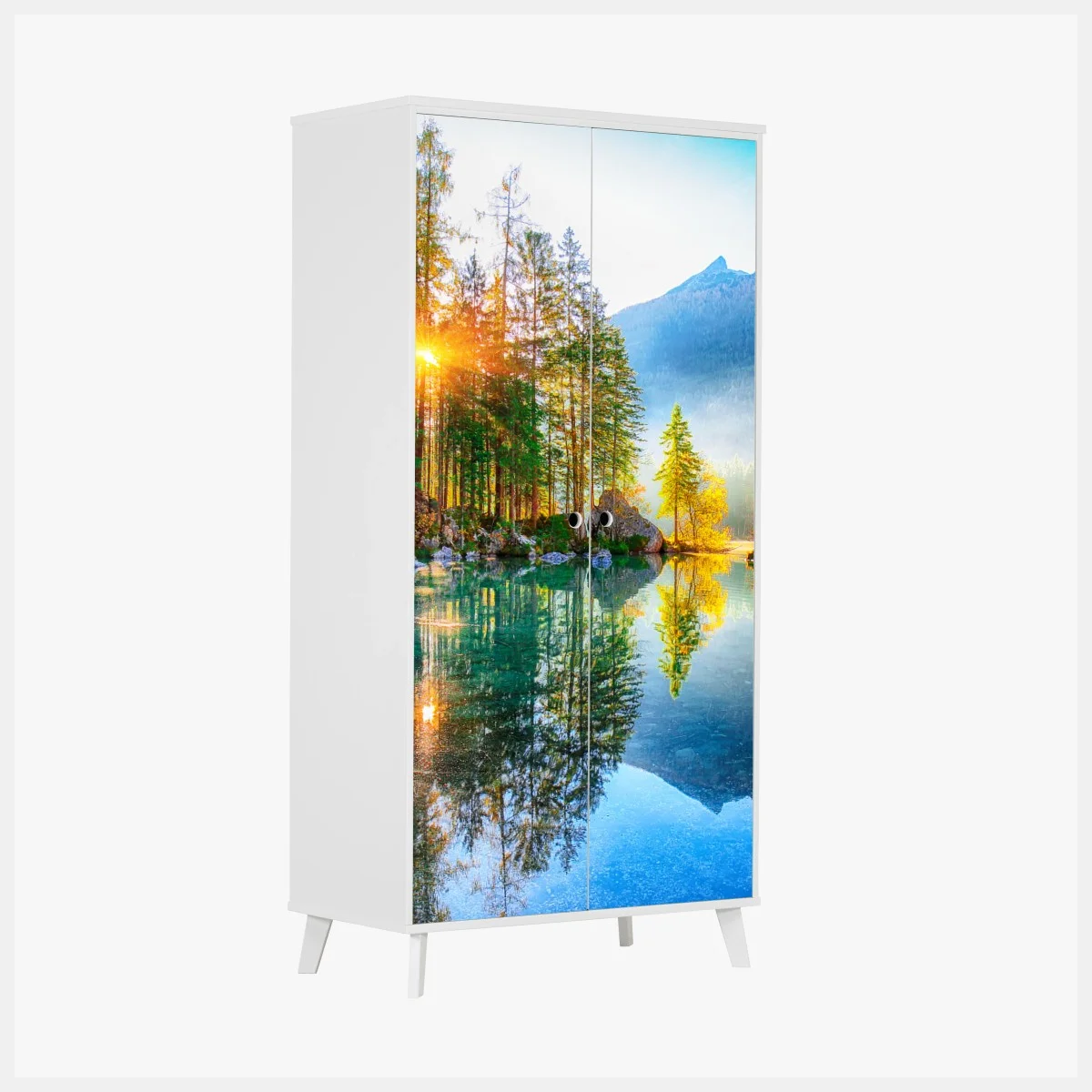 Sticker pour armoire lever de soleil automnal à Hintersee – Wallnifity® Sticker pour armoire lever de soleil automnal à Hintersee – Wallnifity®