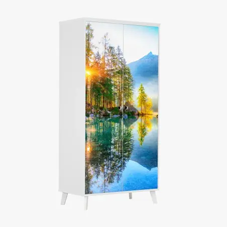 Sticker pour armoire lever de soleil automnal à Hintersee – Wallnifity®