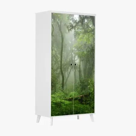 Sticker pour armoire brume verte dans la forêt tropicale d'Asie du Sud-Est – Wallnifity®