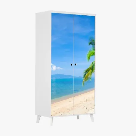 Sticker pour armoire plage tropicale paisible avec palmiers – Wallnifity®