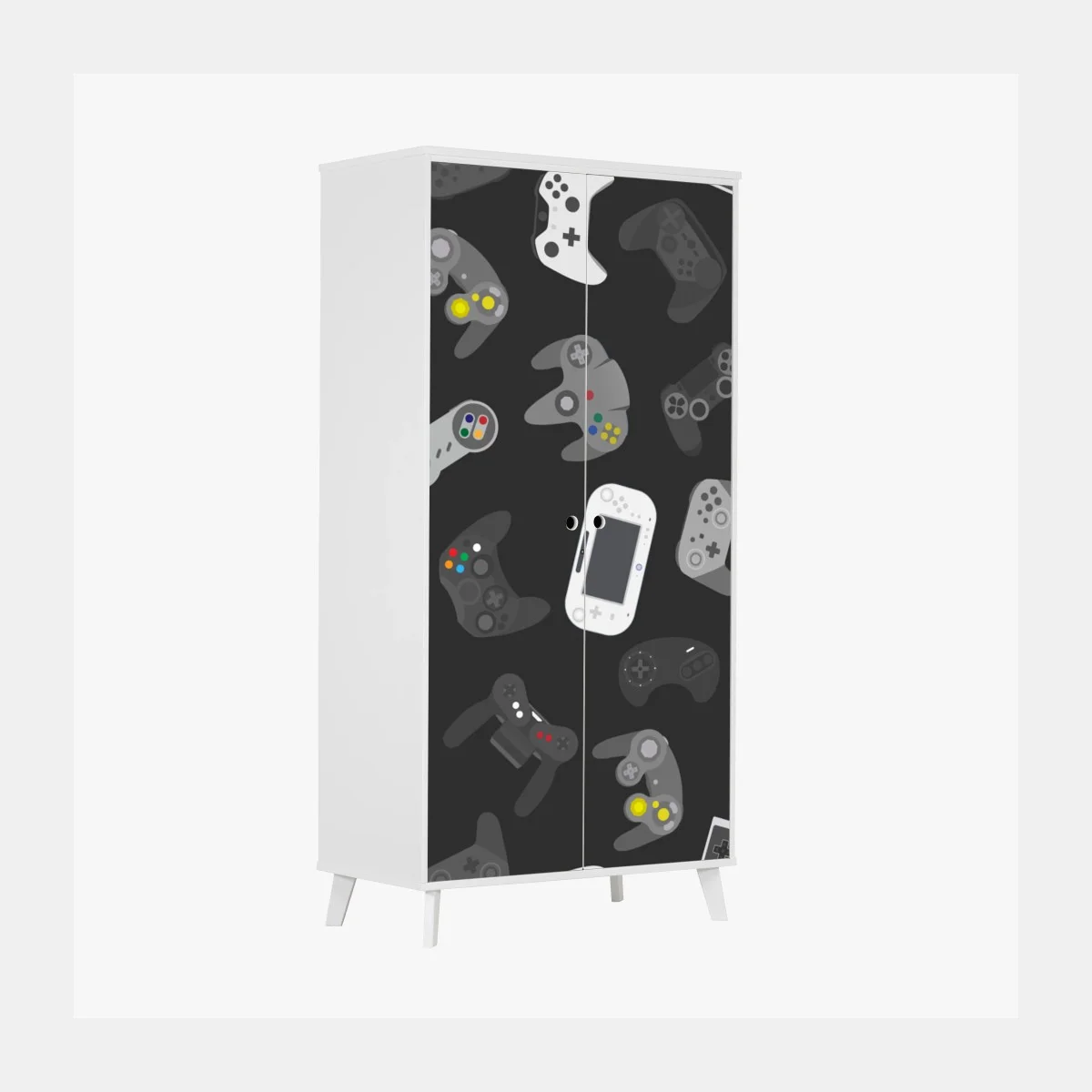 Sticker pour armoire motif de manettes de jeux vidéo rétro et modernes – Wallnifity® Sticker pour armoire motif de manettes de jeux vidéo rétro et modernes – Wallnifity®
