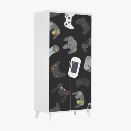 Sticker pour armoire motif de manettes de jeux vidéo rétro et modernes – Wallnifity®