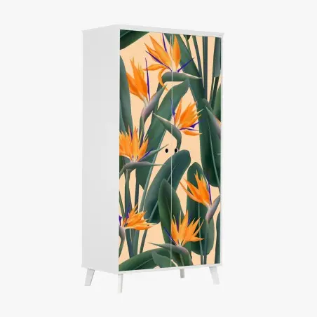 Sticker pour armoire motif tropical bohème fleur de paradis – Wallnifity®