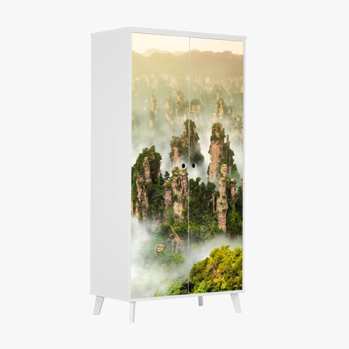 Sticker pour armoire paysage brumeux des piliers de Zhangjiajie, Hunan – Wallnifity®