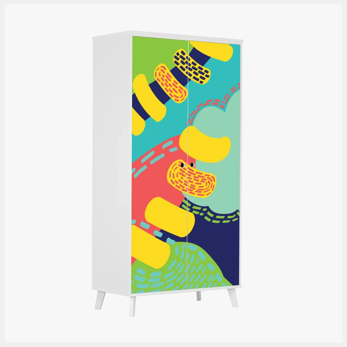 Sticker pour armoire abstraction organique aux couleurs vives – Wallnifity® Sticker pour armoire abstraction organique aux couleurs vives – Wallnifity®
