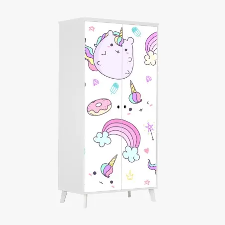 Sticker pour armoire douceur licorne pastel pour chambre d'enfant – Wallnifity®