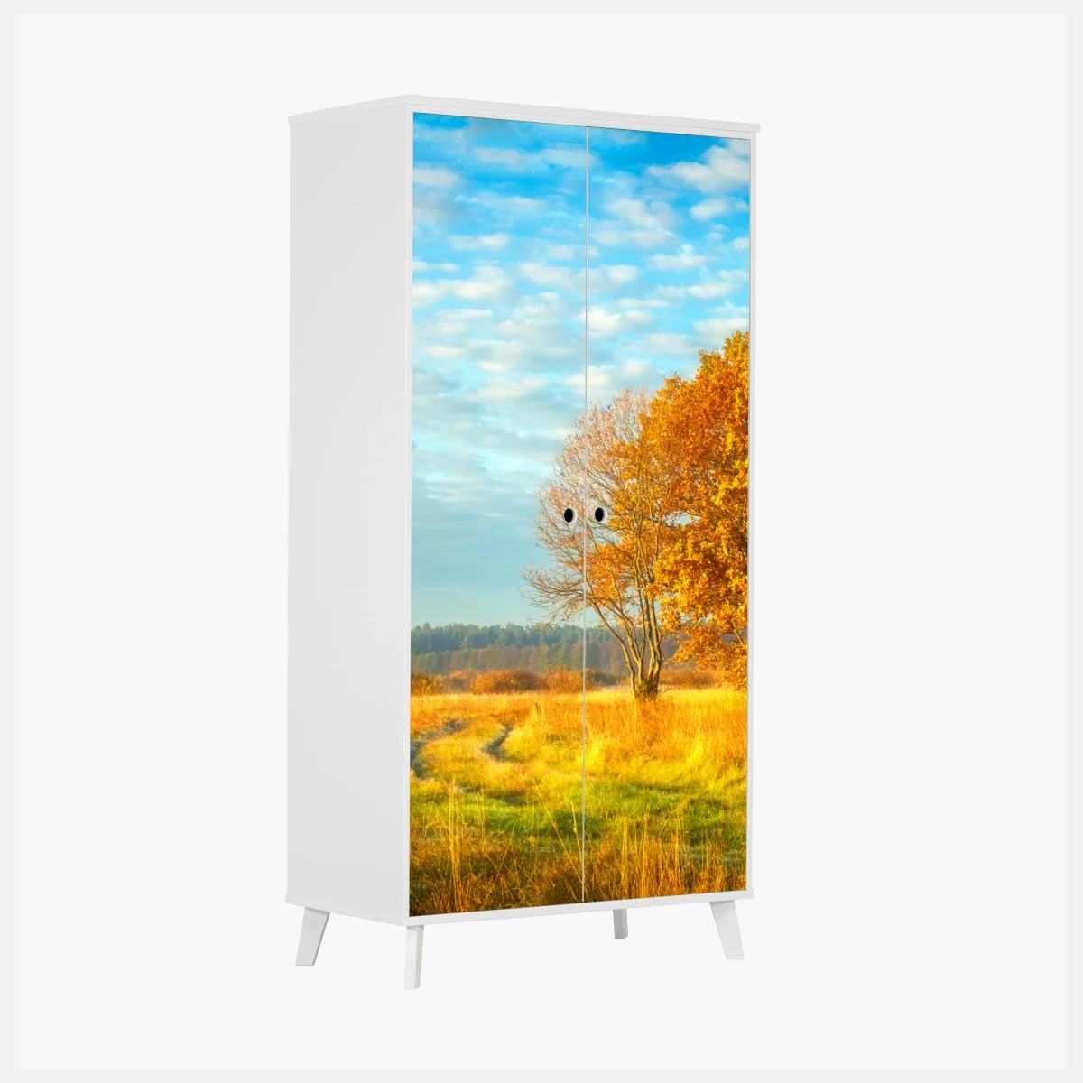 Sticker pour armoire paysage d'automne en prairie dorée – Wallnifity® Sticker pour armoire paysage d'automne en prairie dorée – Wallnifity®