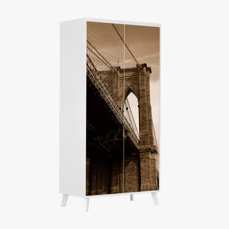 Sticker pour armoire perspective architecturale du pont de Brooklyn – Wallnifity®