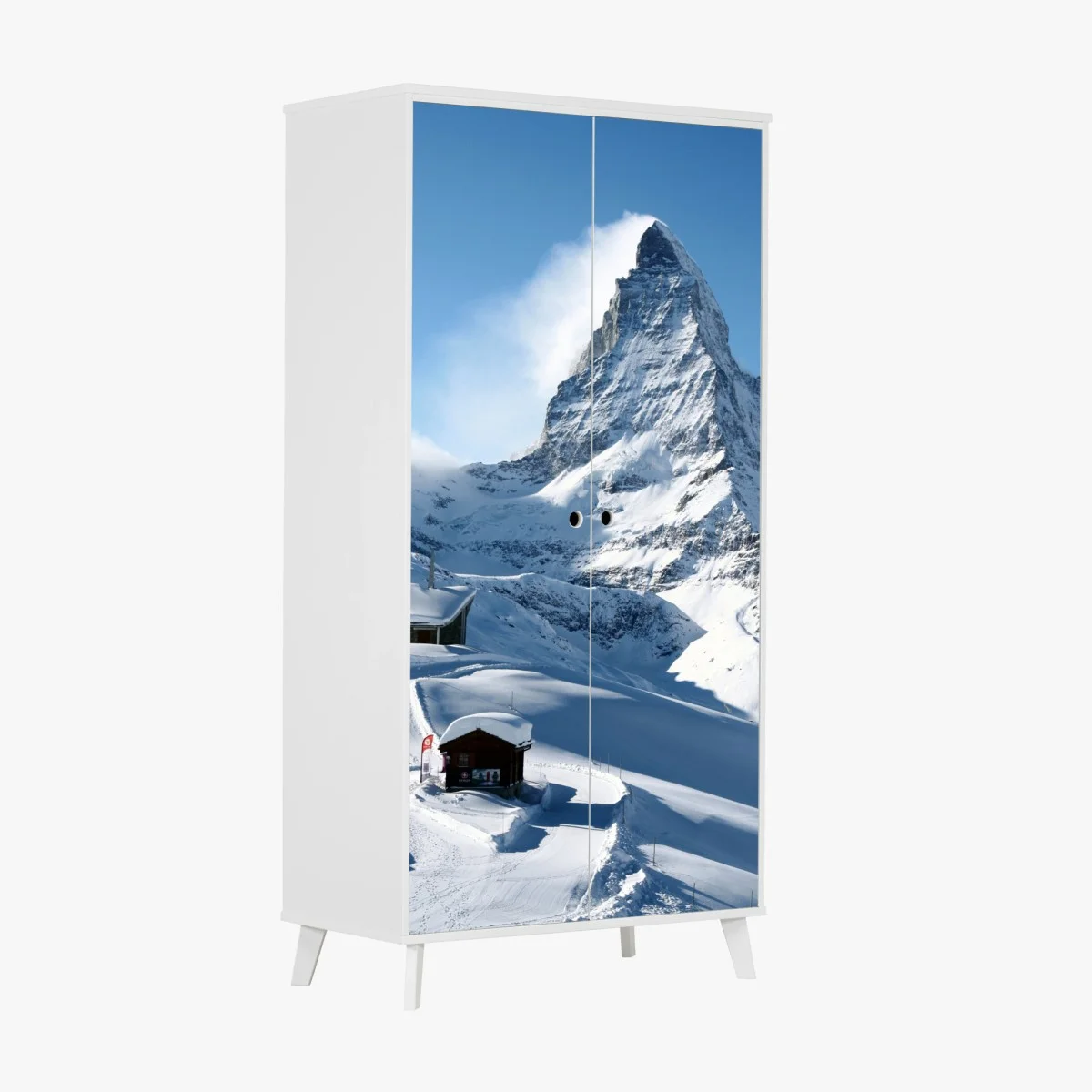 Sticker pour armoire Cervin majestueux : panorama hivernal – Wallnifity® Sticker pour armoire Cervin majestueux : panorama hivernal – Wallnifity®