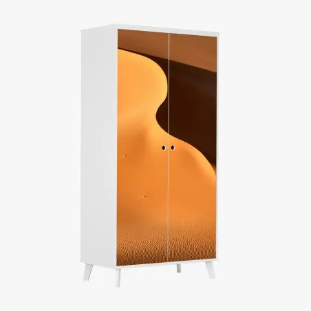 Sticker pour armoire vagues de sable doré, courbes du désert minimalistes – Wallnifity®