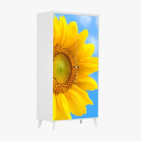 Sticker pour armoire éclat de tournesol sur ciel bleu – Wallnifity®