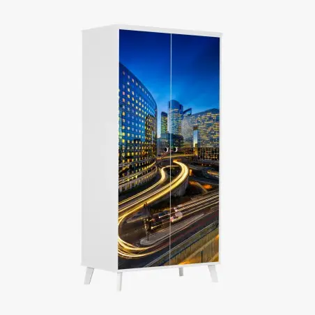 Sticker pour armoire mouvement urbain au crépuscule – Wallnifity®