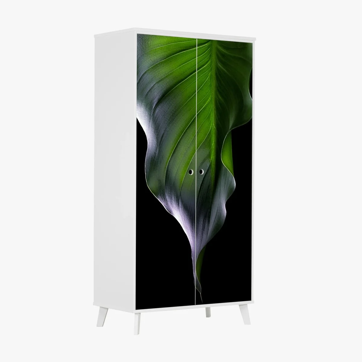 Sticker pour armoire feuille verte élégante sur fond noir – Wallnifity® Sticker pour armoire feuille verte élégante sur fond noir – Wallnifity®