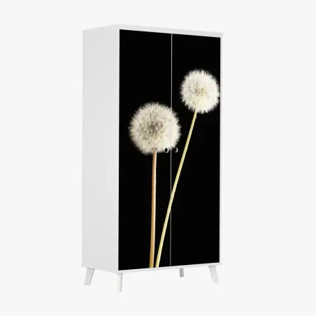 Sticker pour armoire pissenlits délicats sur fond noir – Wallnifity®