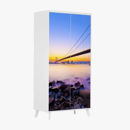 Sticker pour armoire pont suspendu au coucher de soleil – Wallnifity®